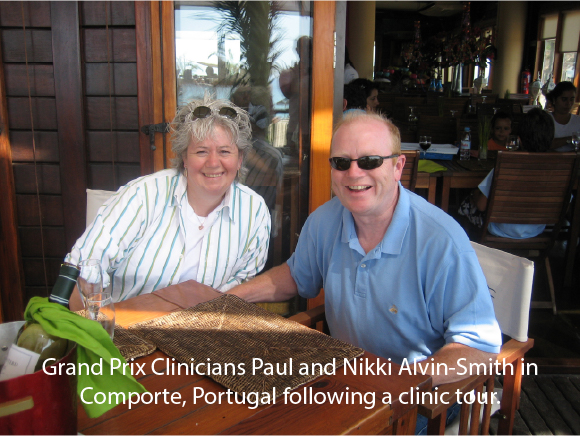 Grand Prix Clinicians Paul and Nikki Alvin-Smith in Comporte, Portugal following a clinic tour.