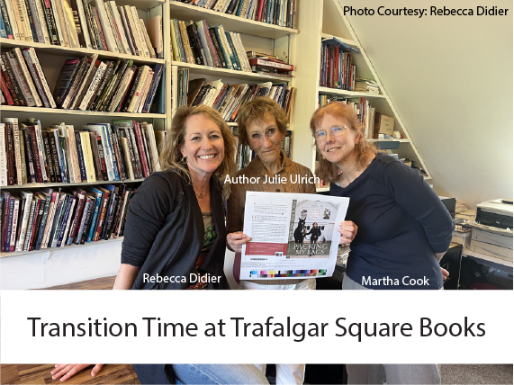 Rebecca in the TSB VT office with Martha Cook and author Julie Ulrich