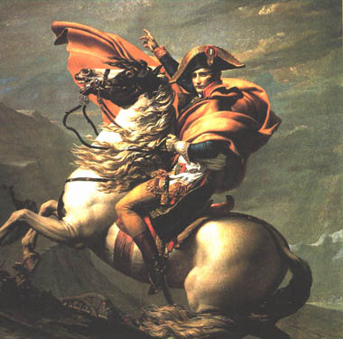 Napoleon crossing the Alps.