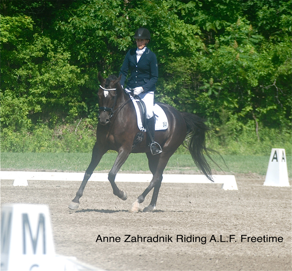 Anne Zahradnik and her present competition horse A.L.F. Freetime