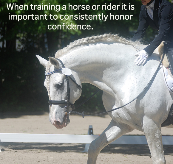 When training a horse or rider it is important to consistently honor confidence.