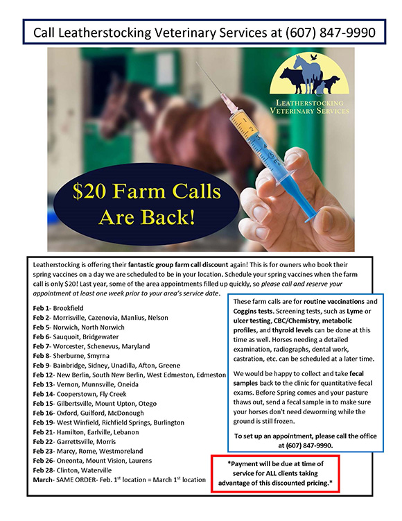 $20.00 Farm Call Deal