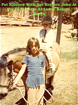 Pat Kitchen With Her Brother John At His First Horse At Lower Kabete, Kenya