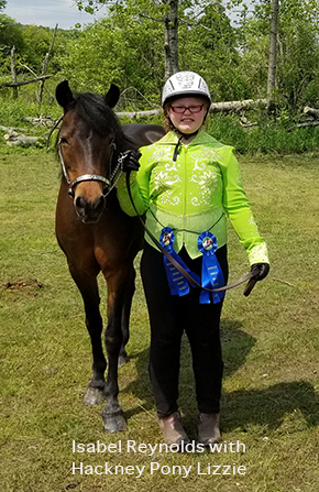 Isabel Reynolds with Hackney pony Lizzie